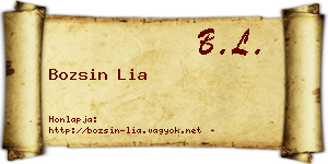 Bozsin Lia névjegykártya